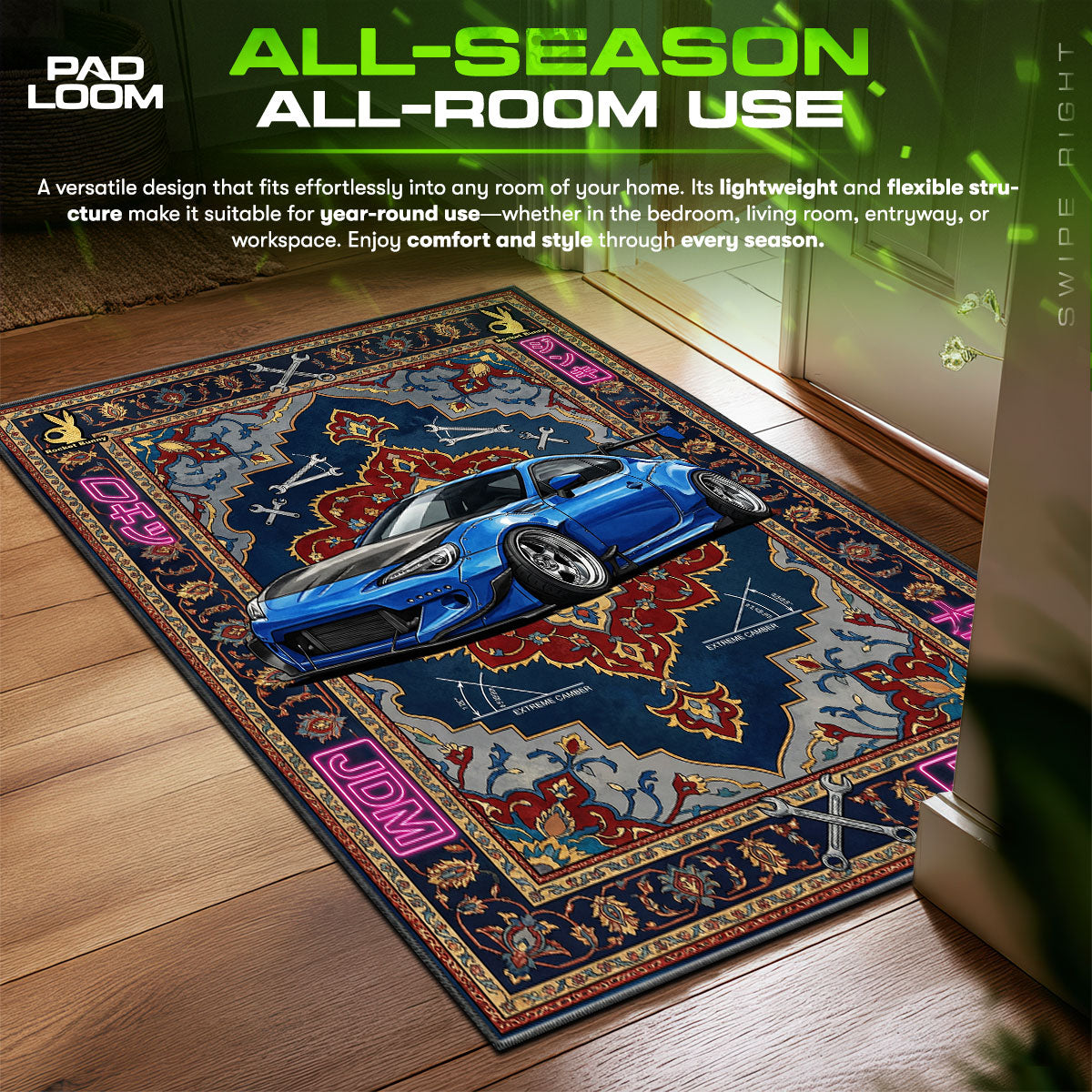 Rocket Bunny BRZ JDM Floor fan rug — premium quality print
