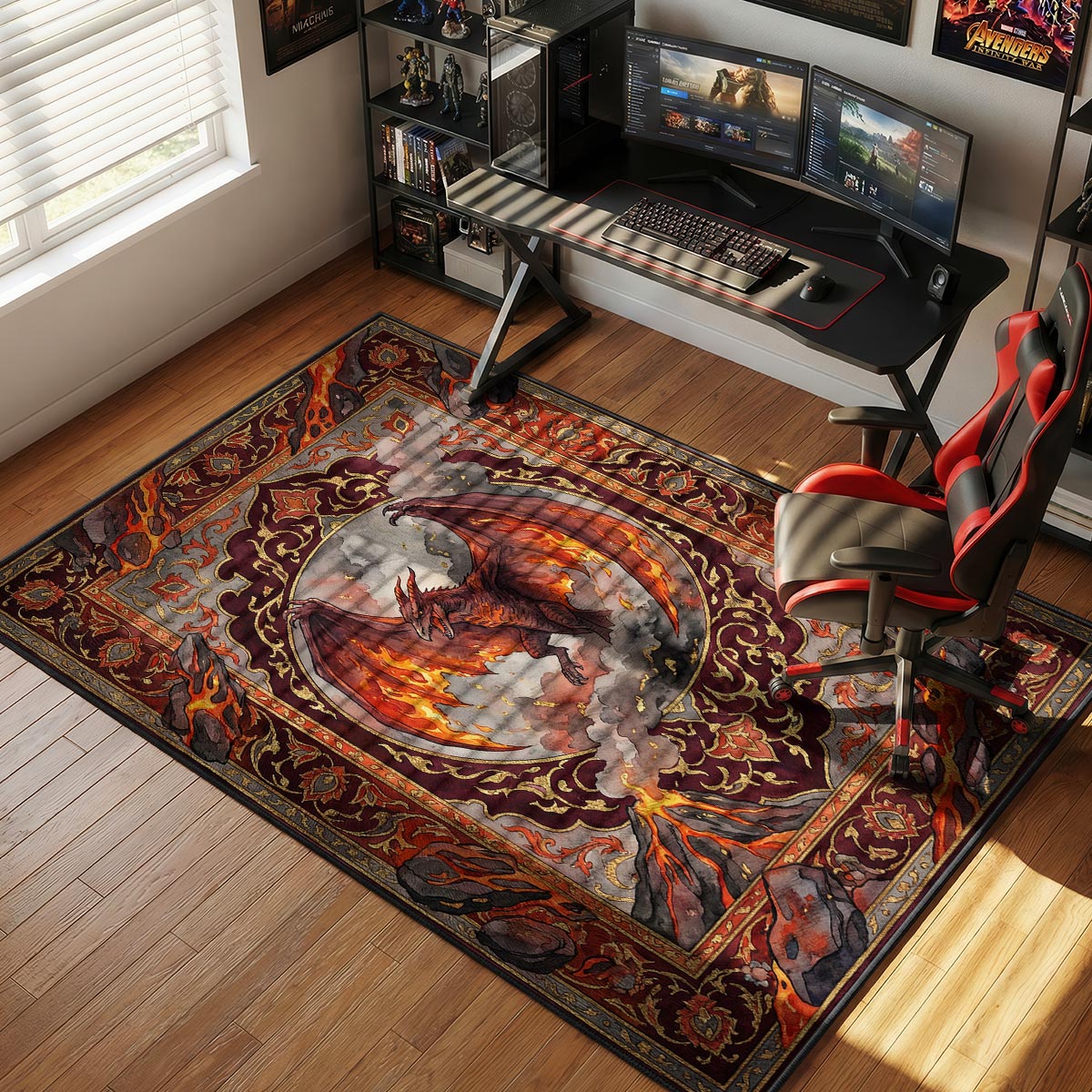 Rodan Volcano Fire Tapestry Monsterverse Room rug — main product view