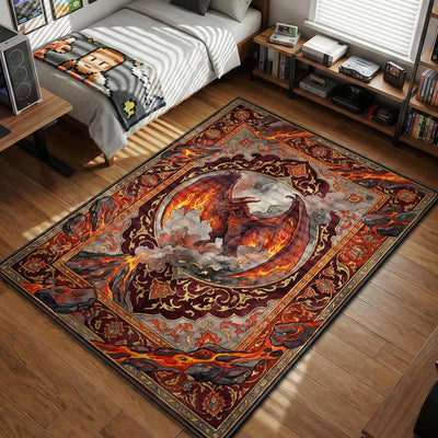 Rodan Volcano Fire Tapestry Rug - Monsterverse Room Mat