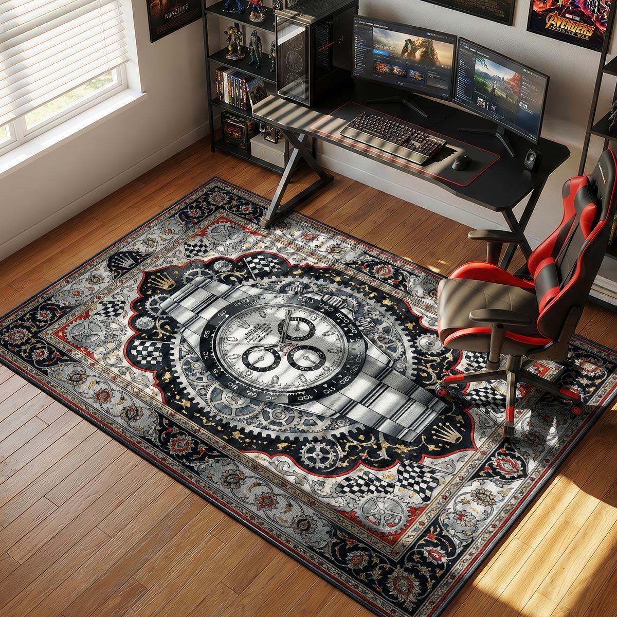 Rolex Daytona Panda Luxury Racing Floor rug — main product view