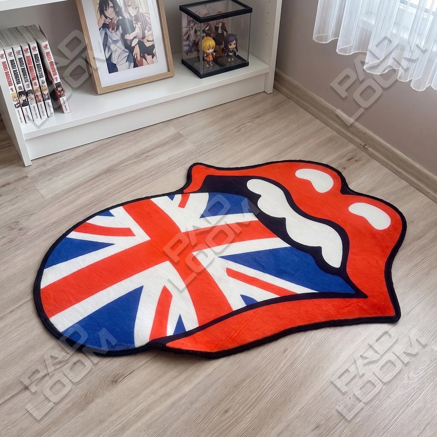 Rolling Stones Rug - Shaped Man Cave Area Rug