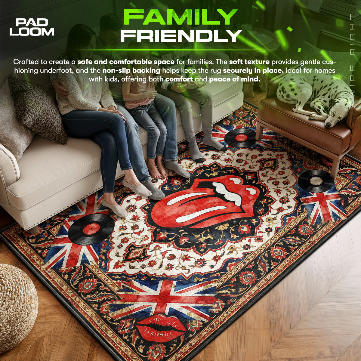Area character design printed on rug