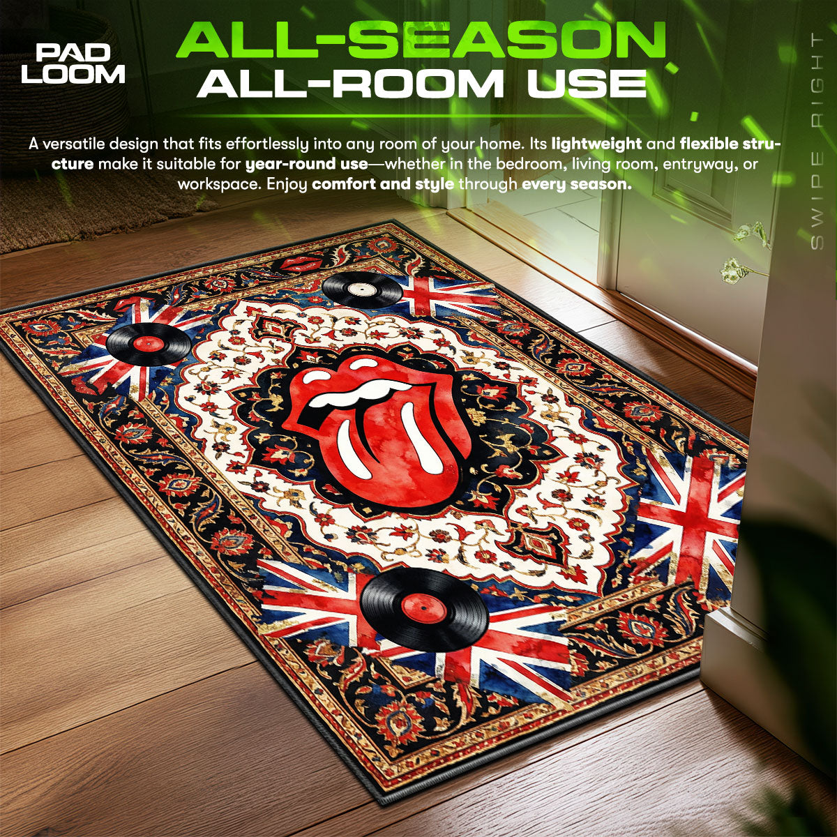 Detailed close-up of Rolling rug pattern
