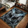 Rolls Royce Spirit of Ecstasy weed cannabis angel silver and navy hypebeast area rug