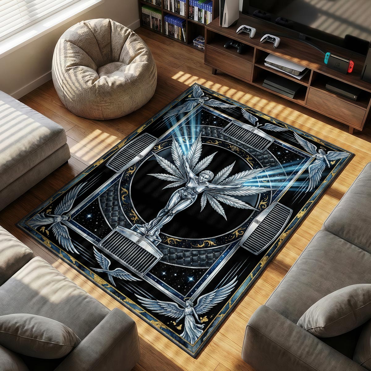 Rolls Royce Weed Angel Rug - Streetwear Mat