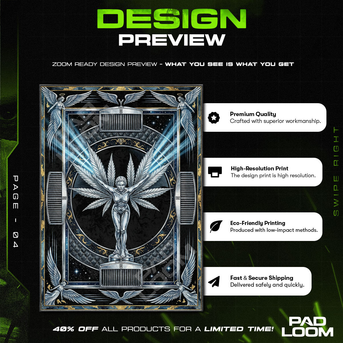 Rolls Royce Weed Angel Rug - Streetwear Mat