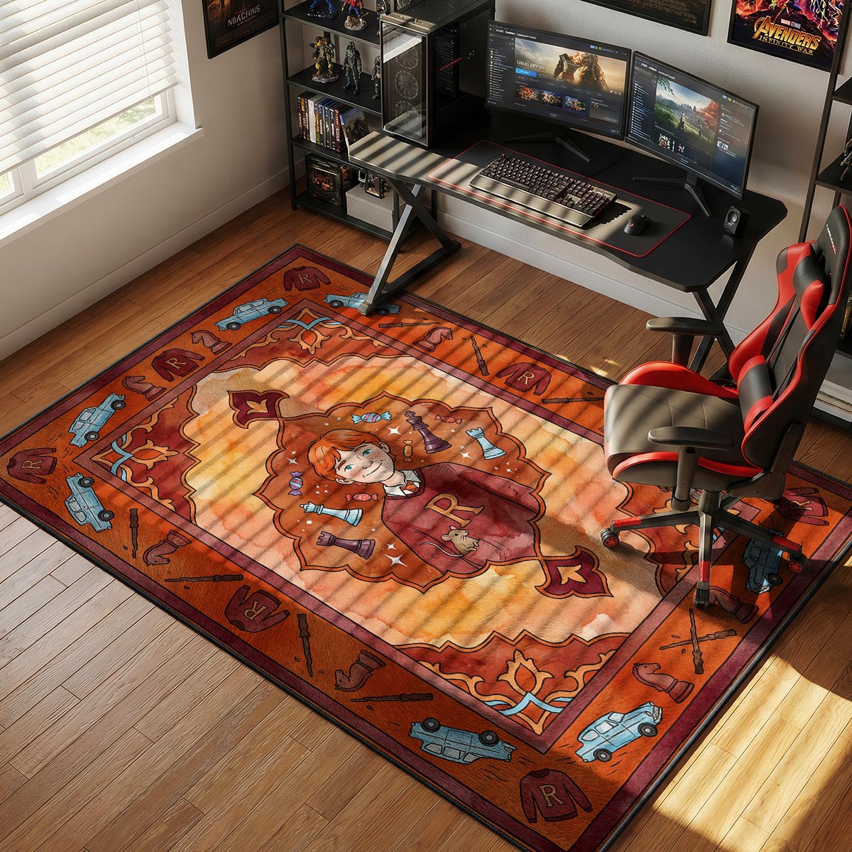 Ron Weasley Gryffindor Vibes Harry Potter Room rug — main product view