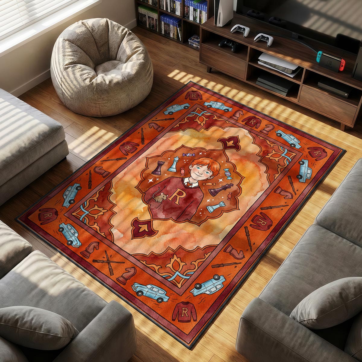 Ron Weasley themed area rug for home decor fans