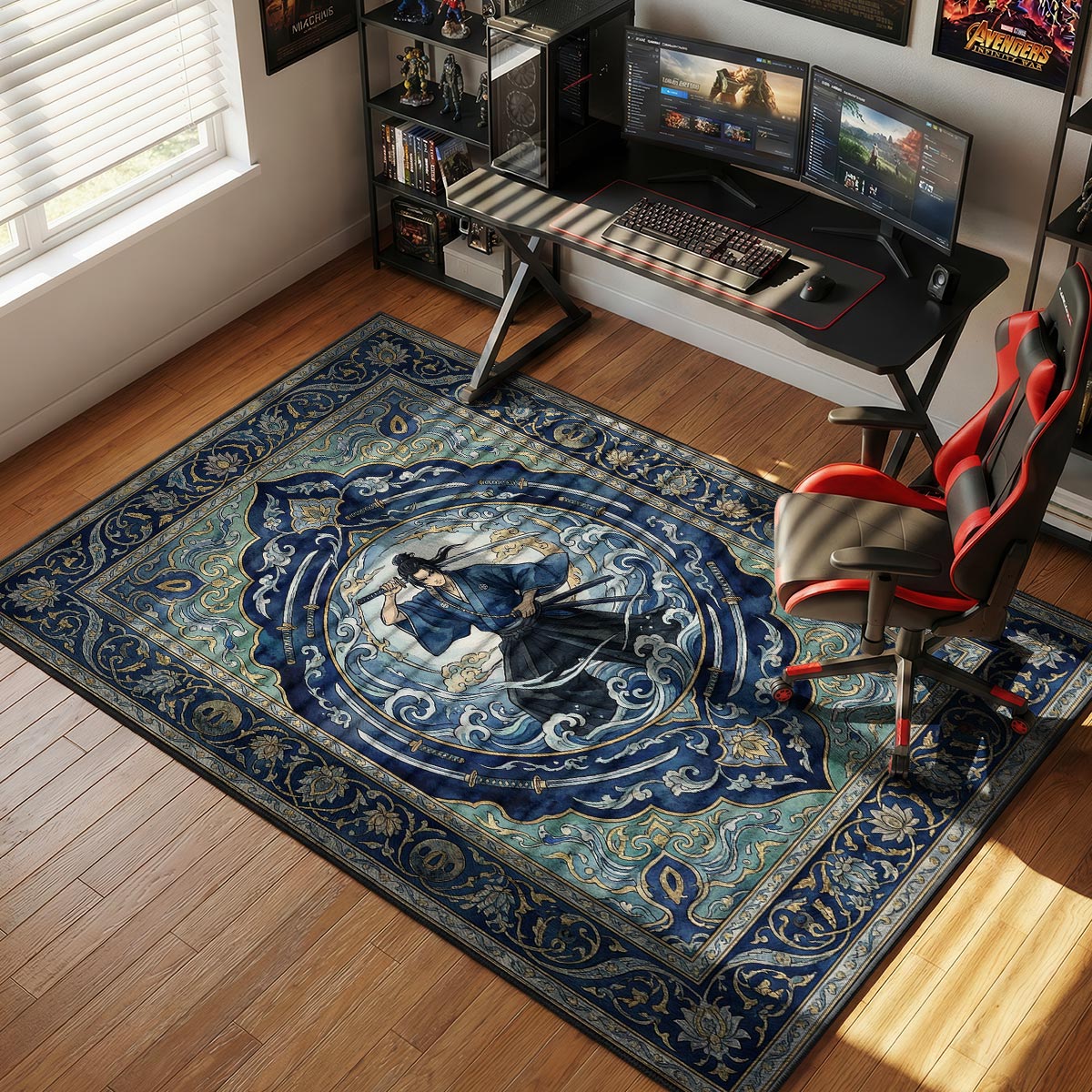 Ronin Ocean Stance Samurai Champloo Chair rug — main product view