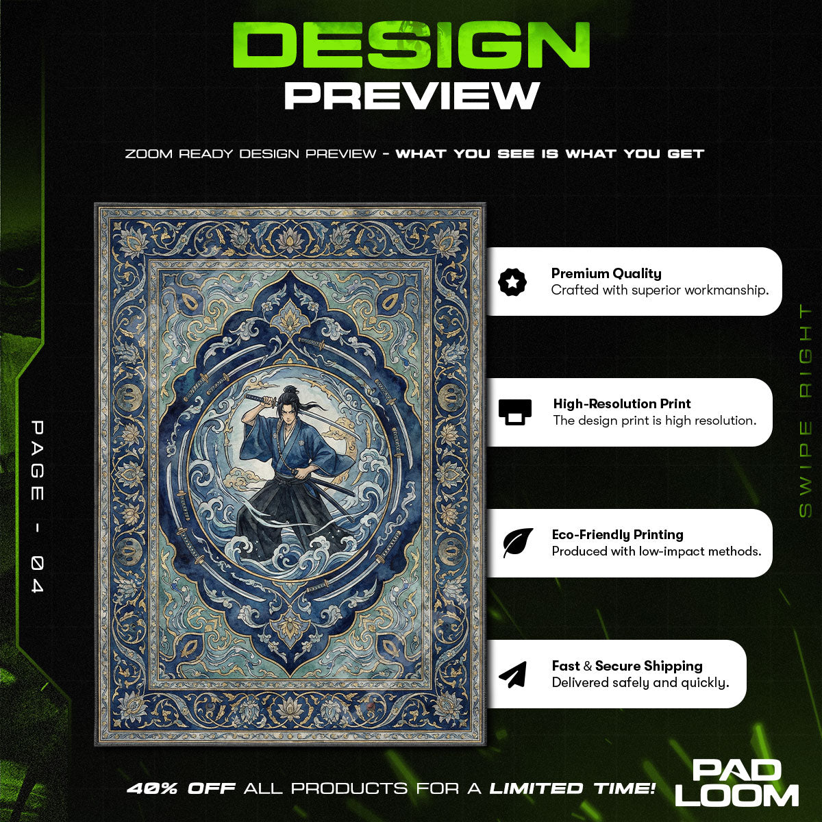 Chair character design printed on rug