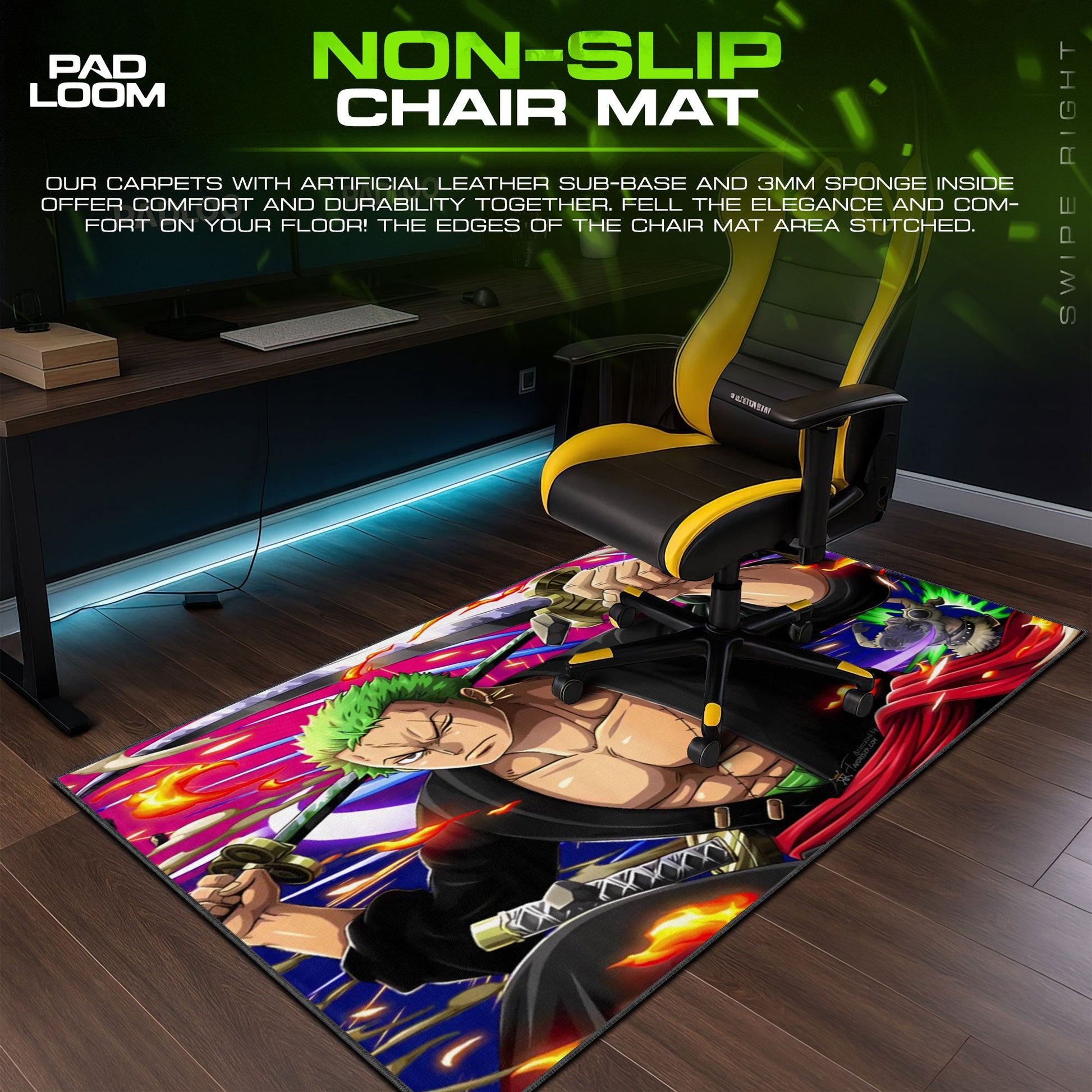 Roronoa Zoro Mouse Pad - King of Hell Anime Desk Mat Padloom