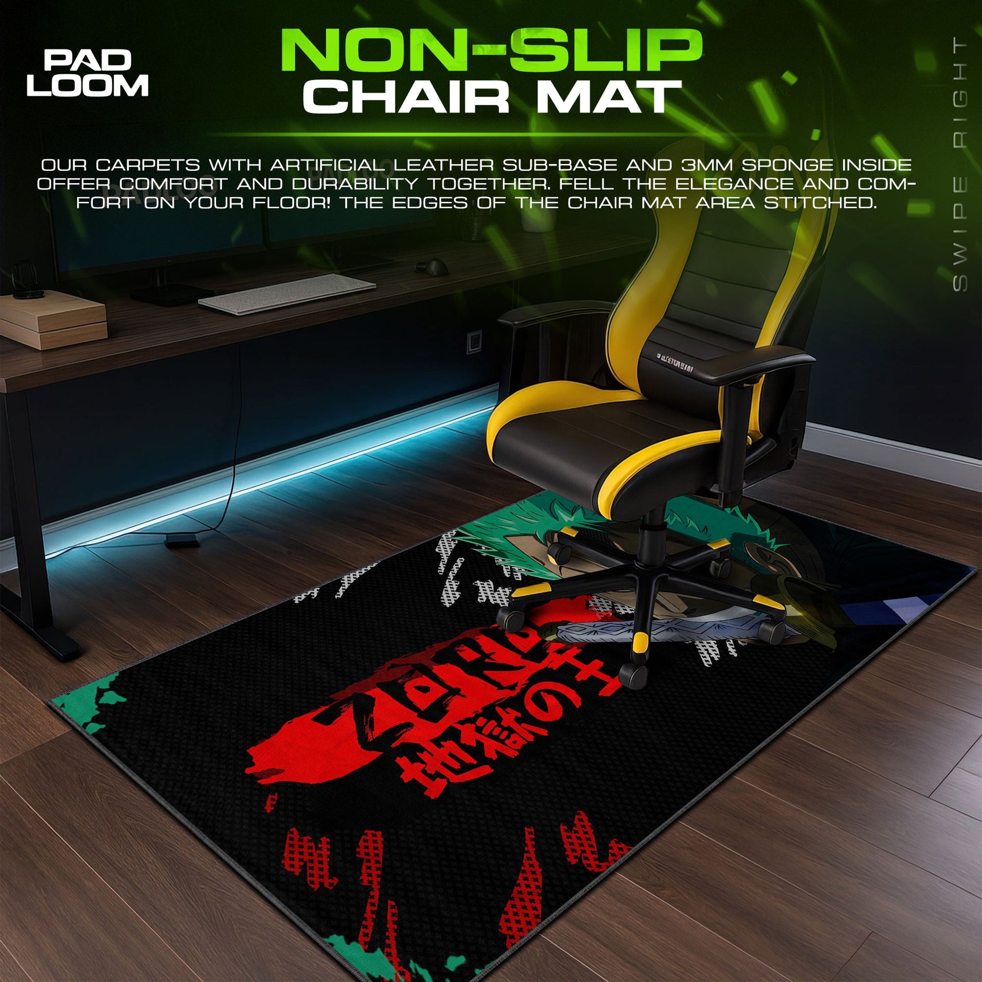 Roronoa Zoro Mouse Pad - Manga Strike Anime Desk Mat Padloom