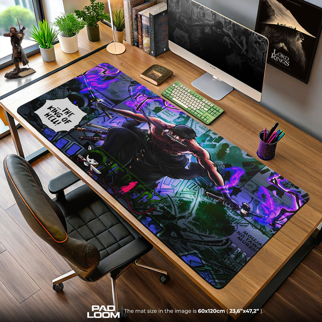 Roronoa Zoro Mouse Pad - King of Hell Anime Desk Mat Padloom