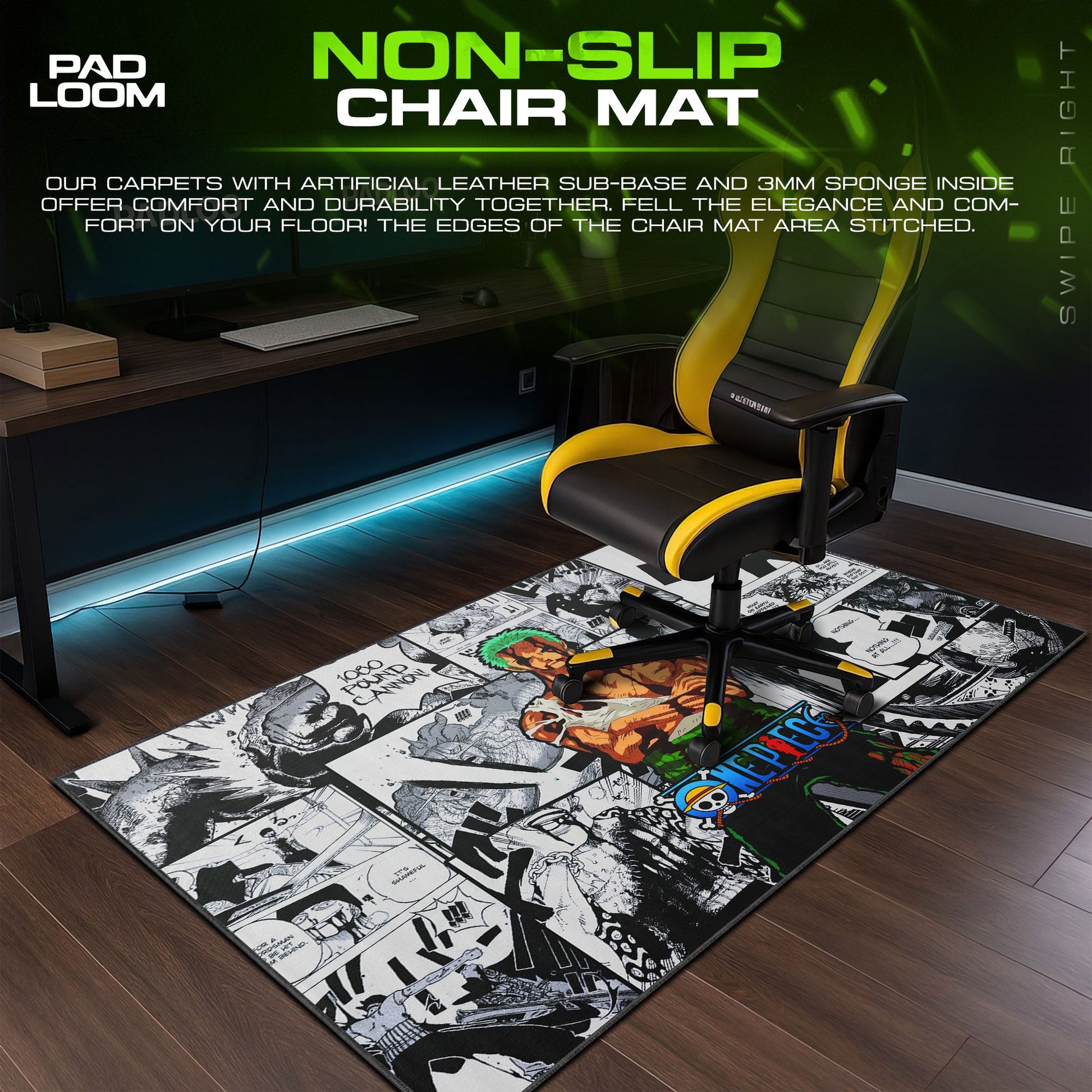 Roronoa Zoro Mouse Pad - Manga Strike Anime Desk Mat Padloom