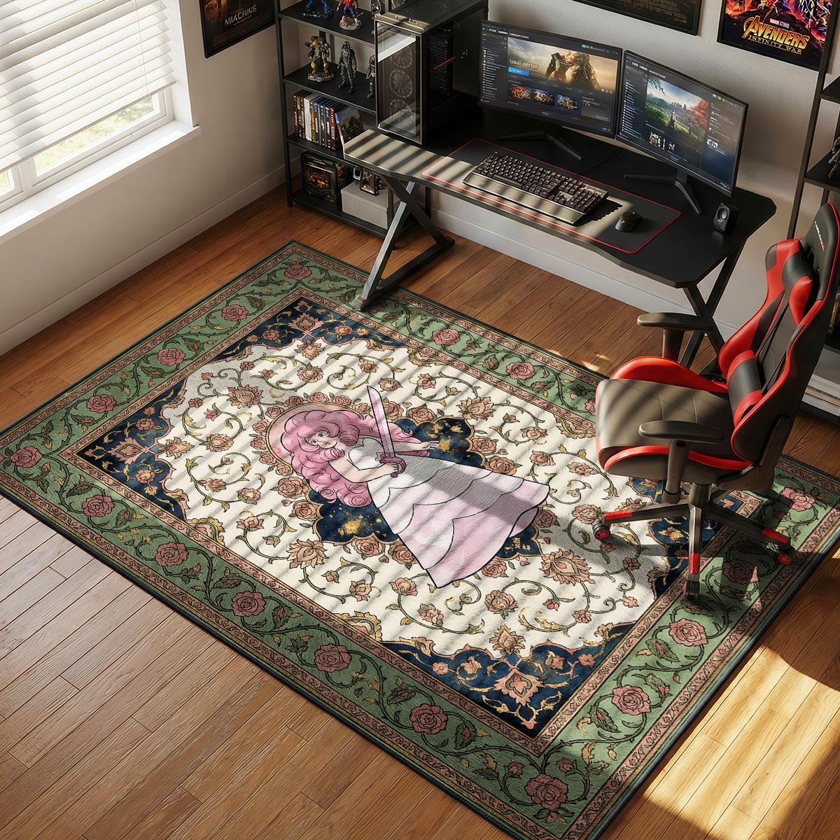 Rose Quartz Sword Rug — Steven Universe Cartoon Area Rug