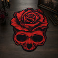 Rose Skull shaped area rug, die-cut gothic rug