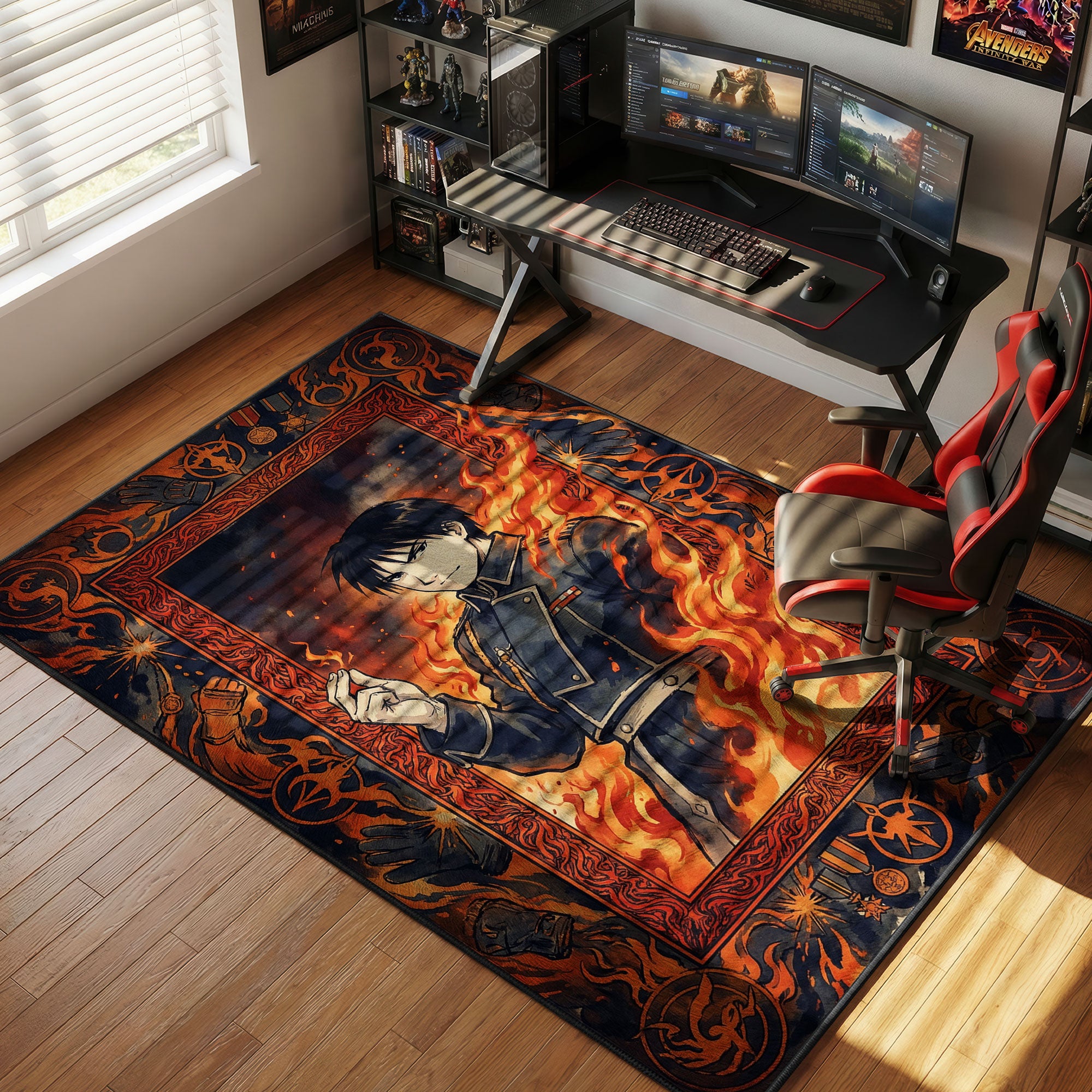 Roy Mustang Flame Alchemist Fullmetal Alchemist Chair rug — main product view