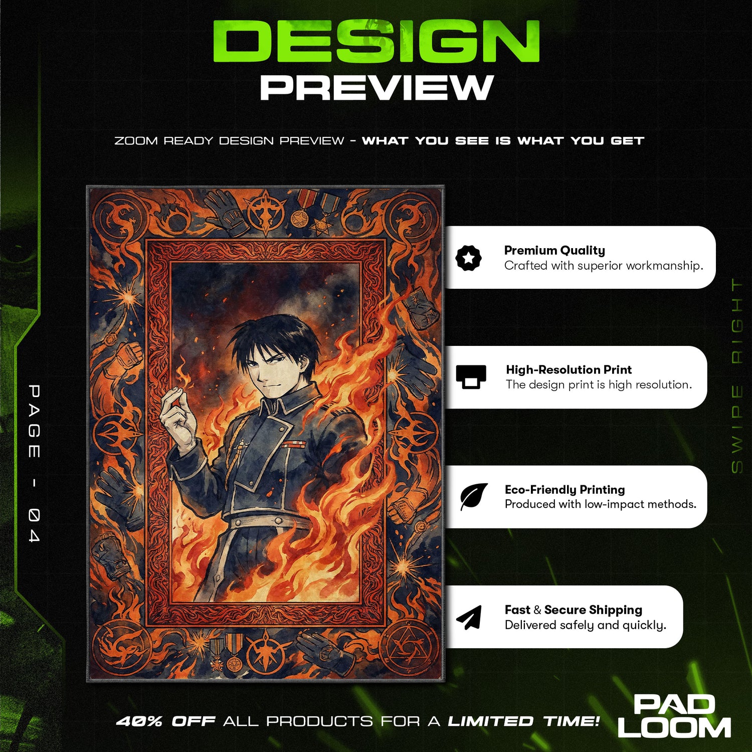 Chair character design printed on rug