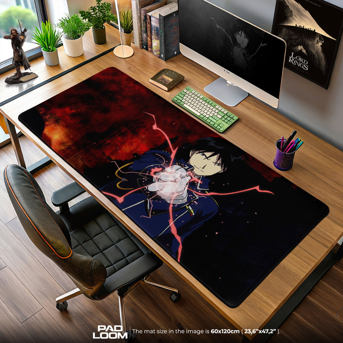 Roy Mustang Mouse Pad - Flame Seal Anime Desk Mat Padloom