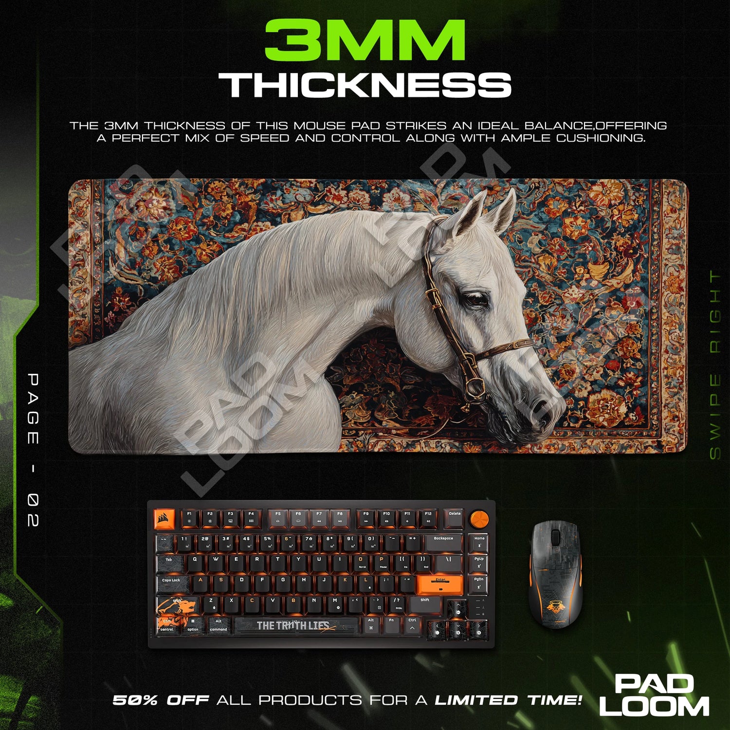 Royal Horse Tapestry Mouse Pad - Animal Art Desk Mat