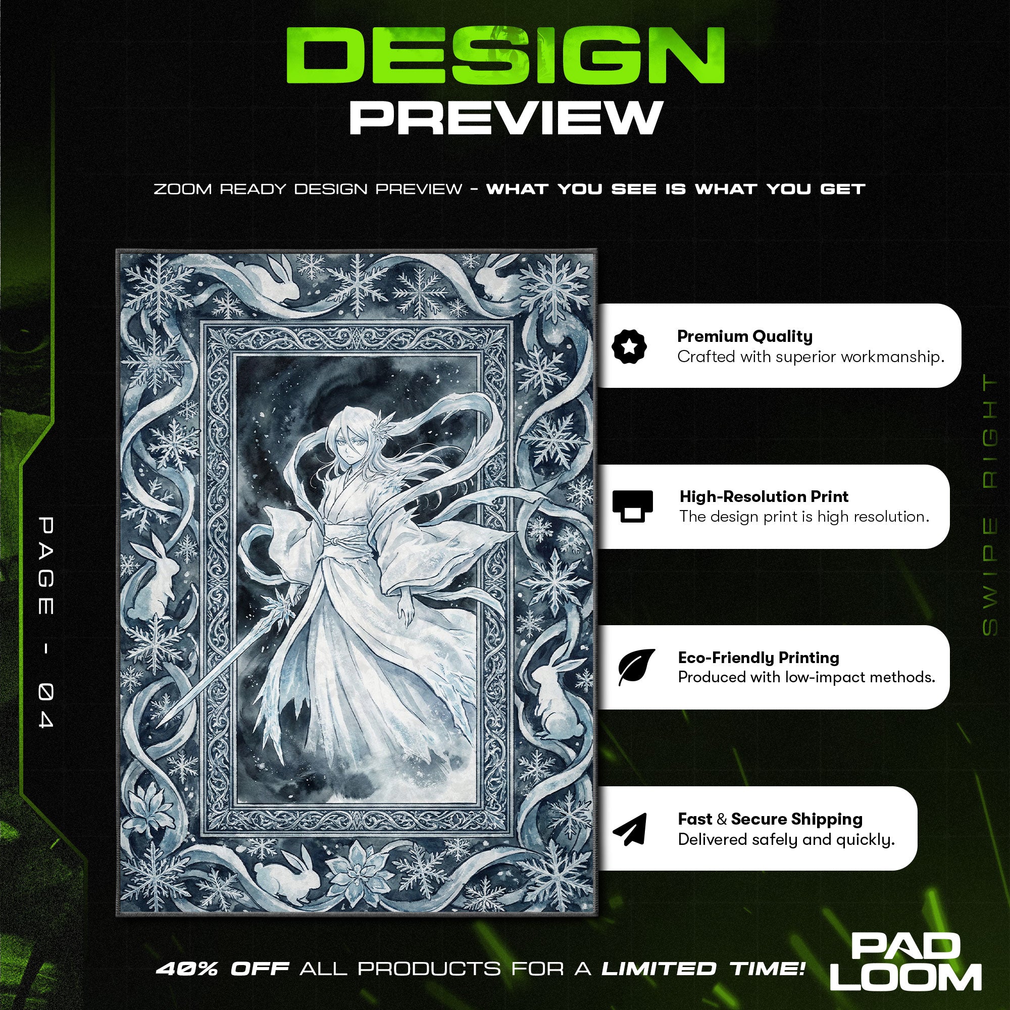 Rukia Hakka No Togame Rug - Bleach Chair Mat