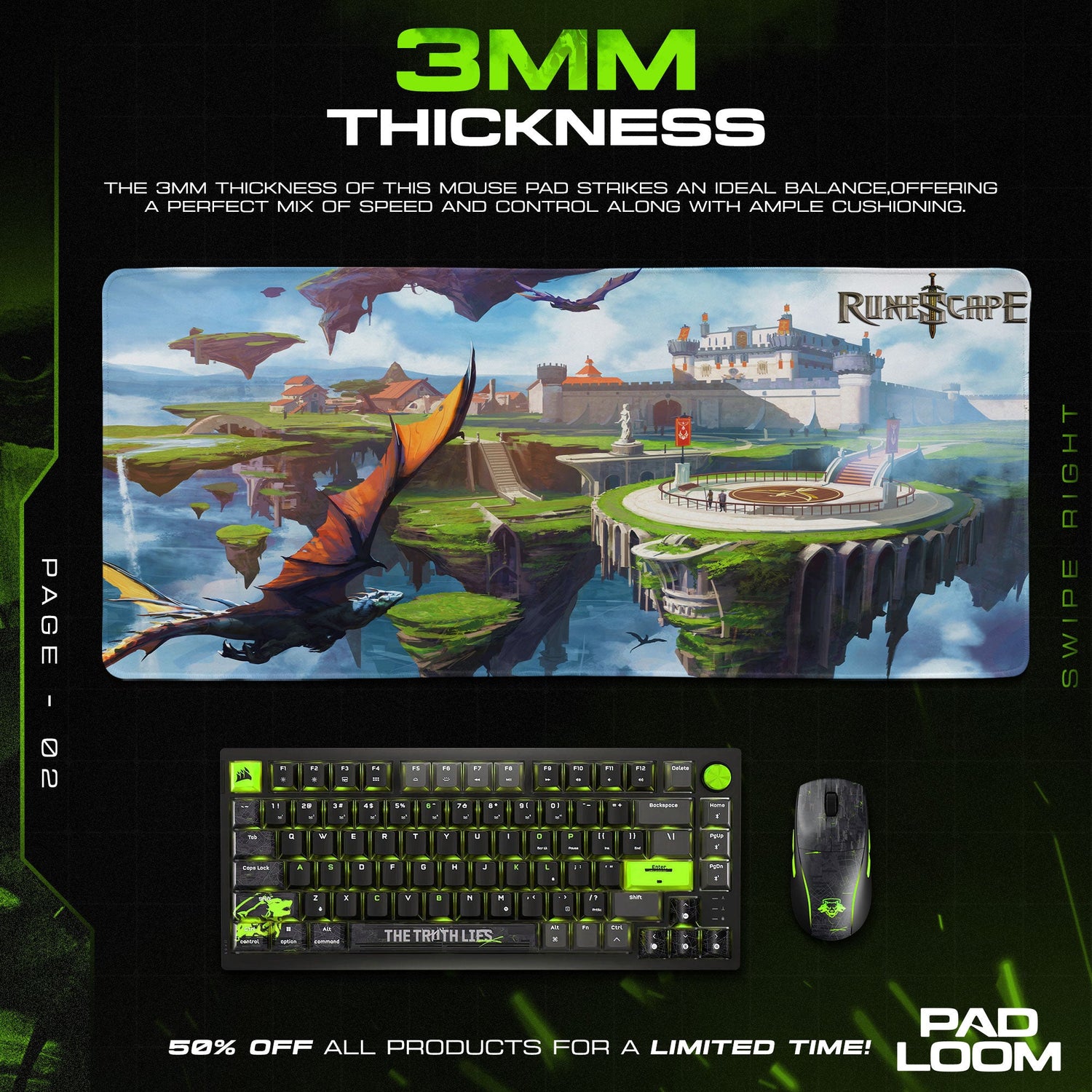 Runescape Castle Wars Mouse Pad, Game Fantasy Gaming Desk Mat Padloom