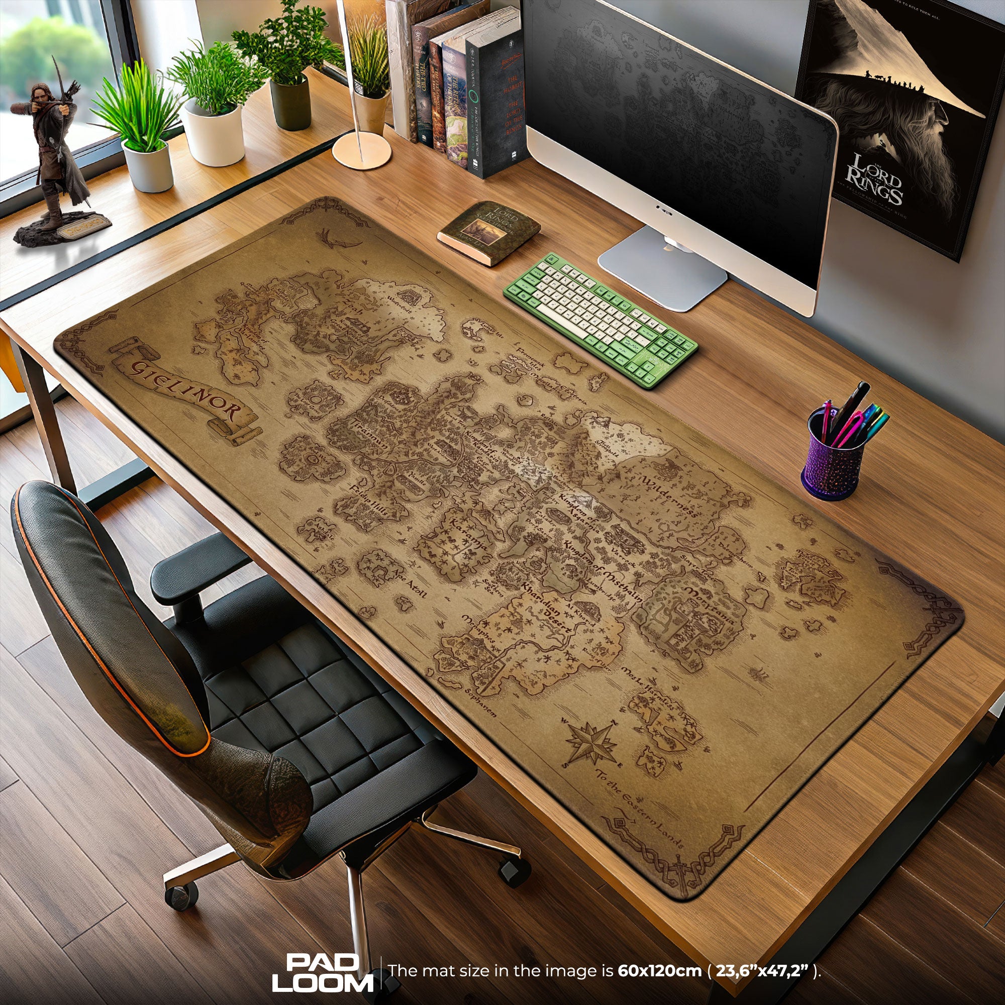 Runescape Map Mouse Pad, Gielinor Game Desk Mat