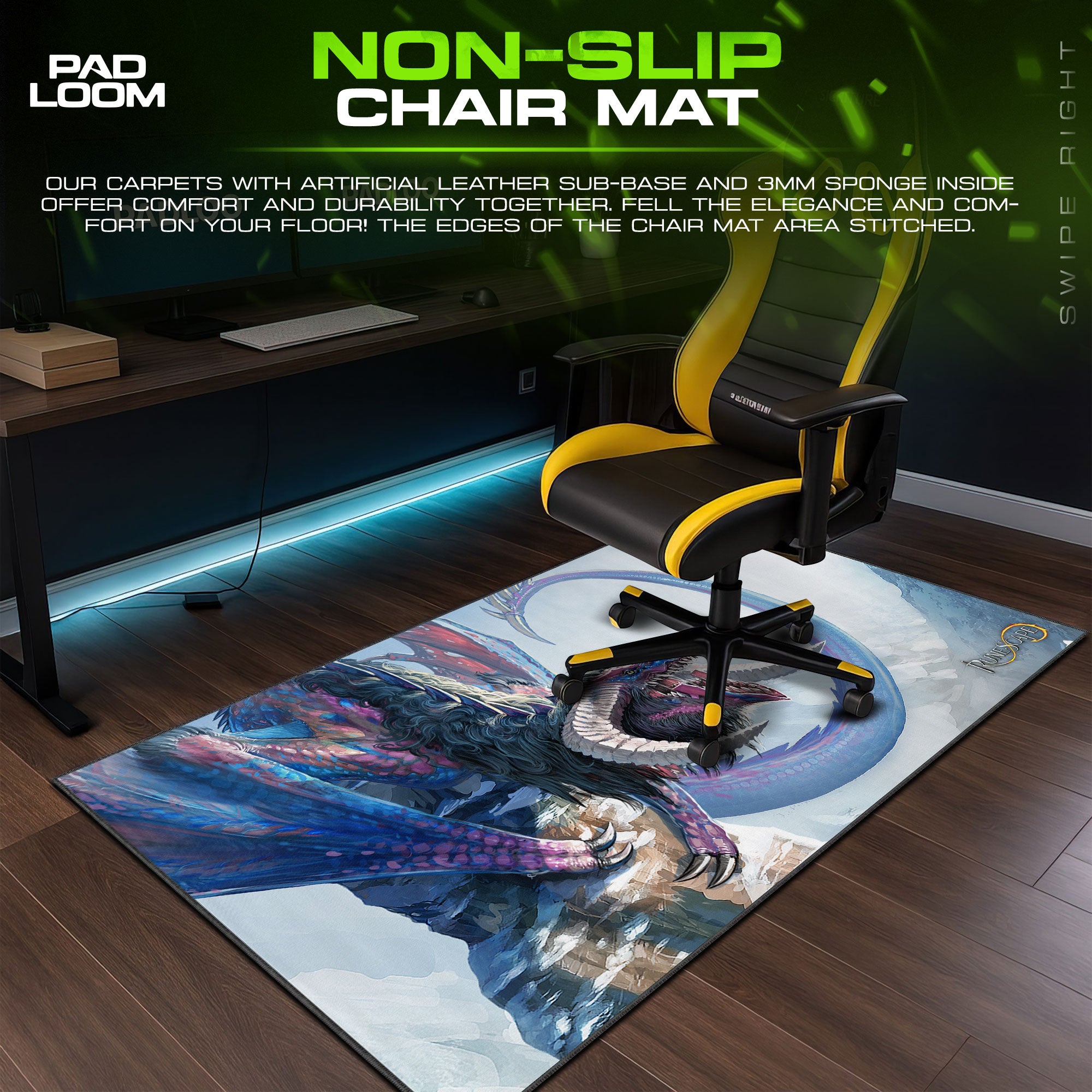 Runescape Vorkath Mouse Pad, Game Dragon Gaming Desk Mat