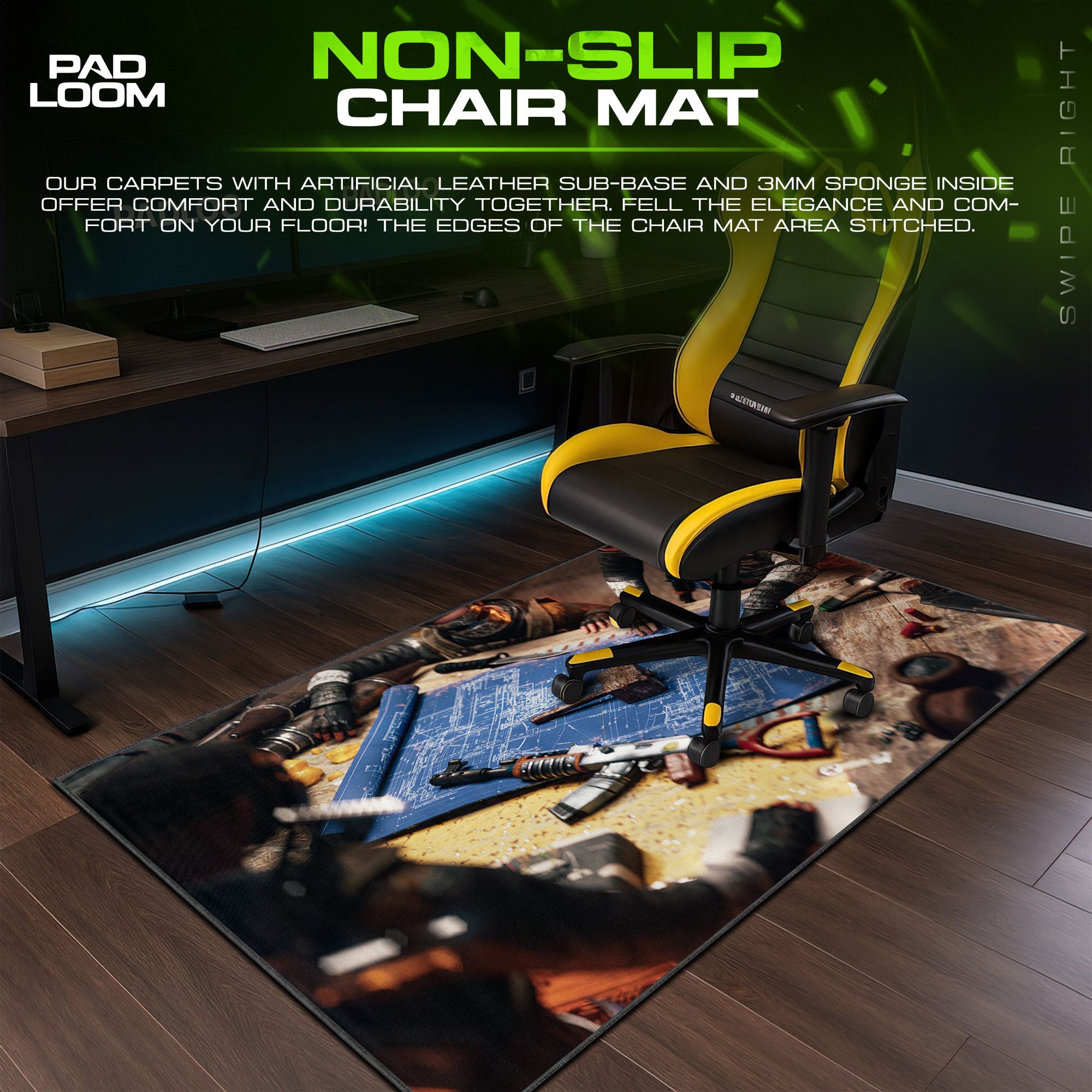 Rust Blueprint Table Mouse Pad, Tactical Builder Gaming Desk Mat