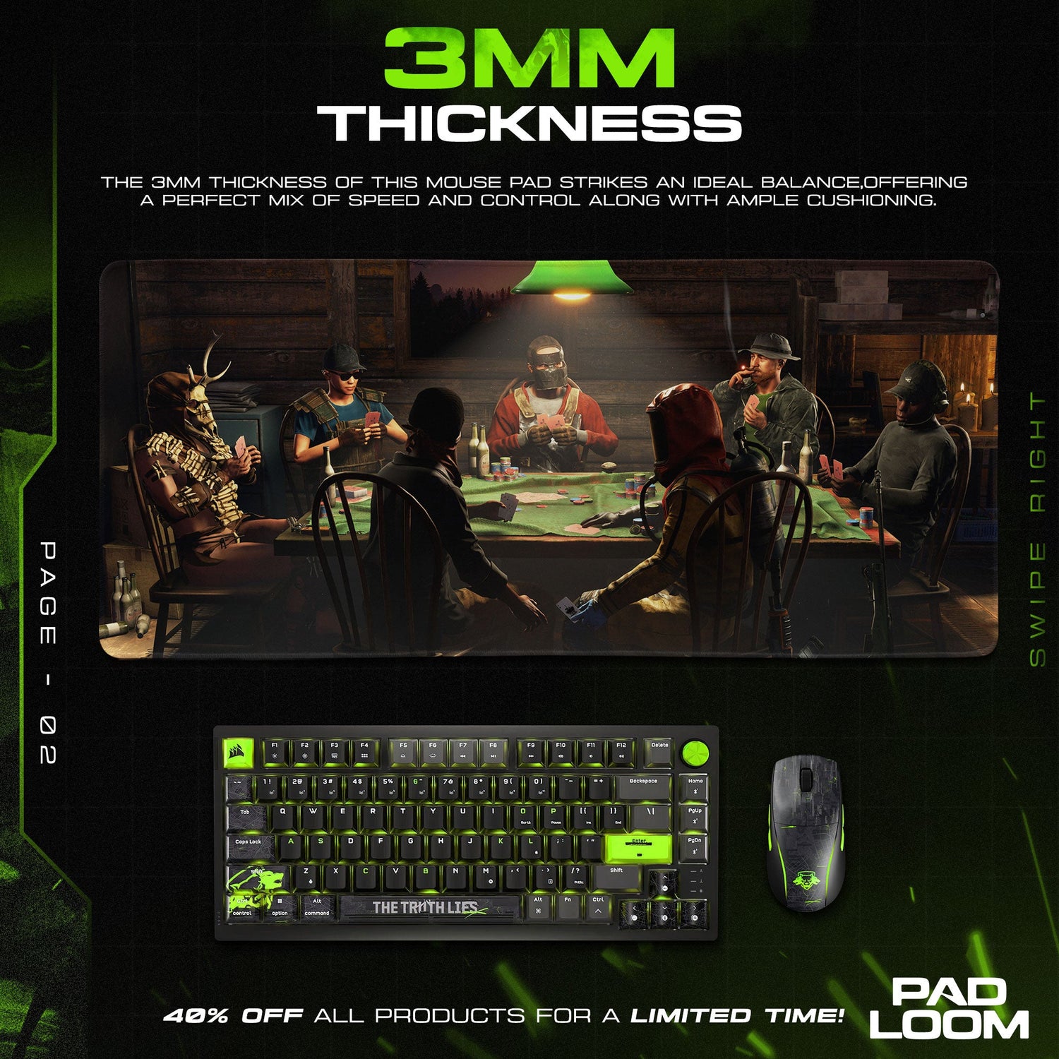 Rust Poker Night Mouse Pad, Survival Game Gaming Desk Mat Padloom