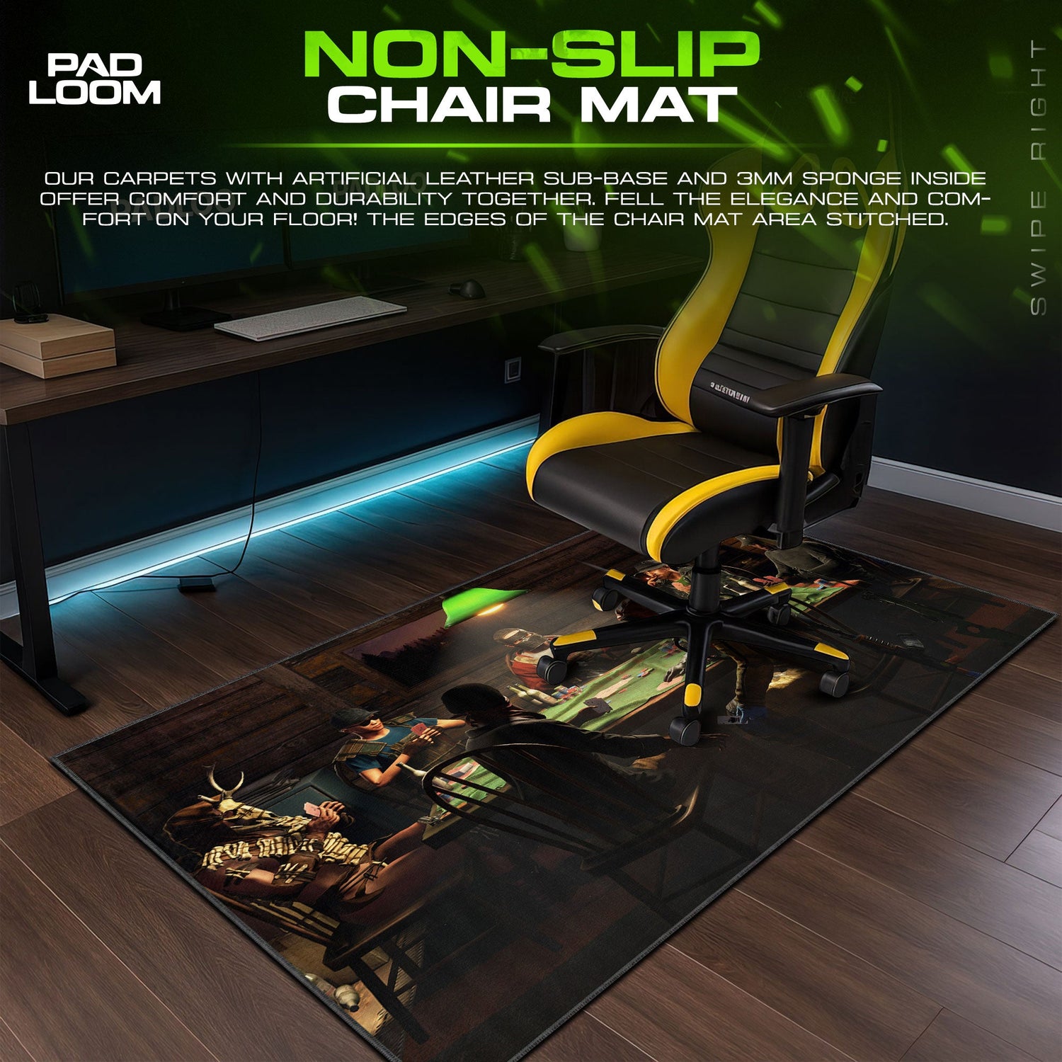 Rust Poker Night Mouse Pad, Survival Game Gaming Desk Mat Padloom