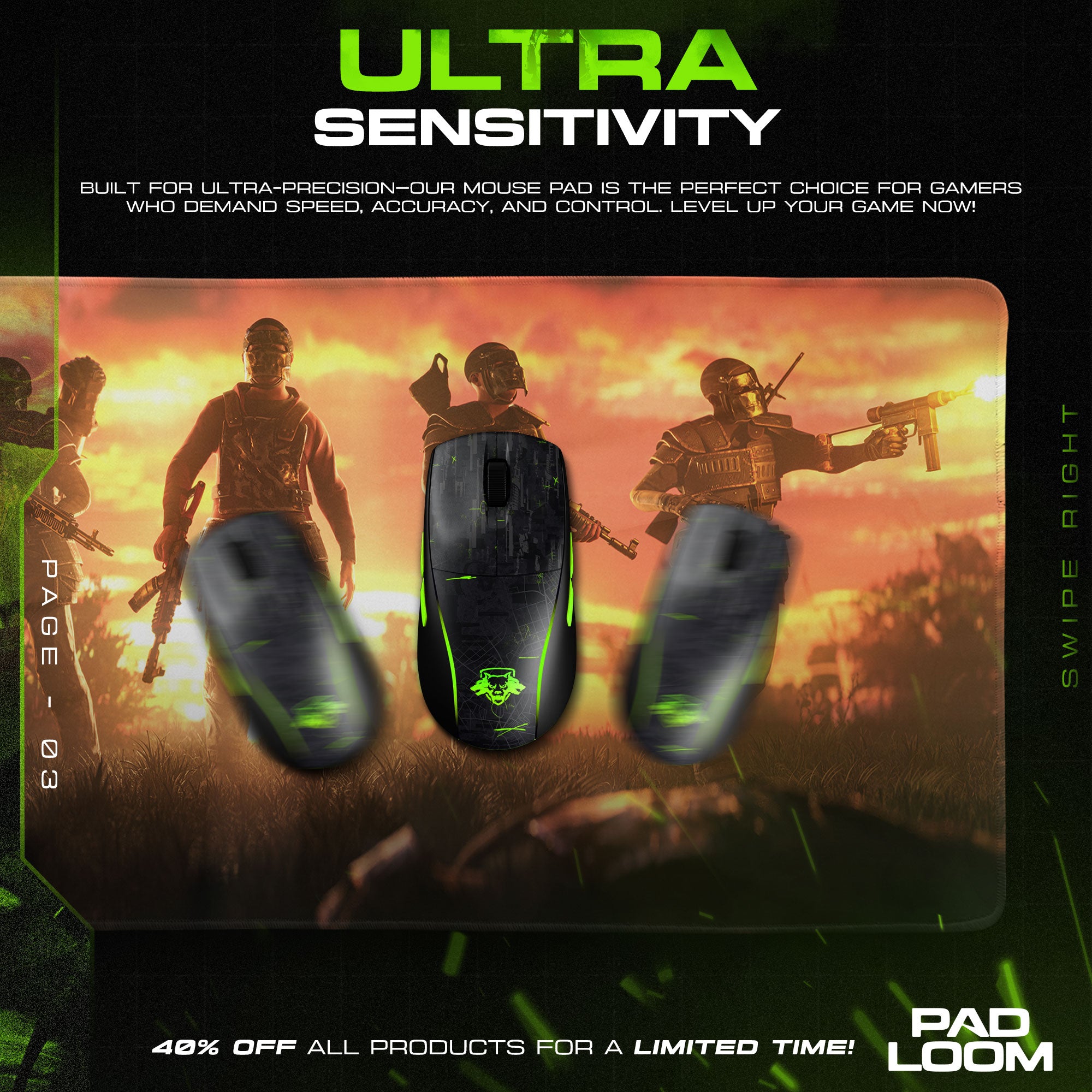 Rust Sunset Squad Mouse Pad, Tactical Survival Team Gaming Desk Mat
