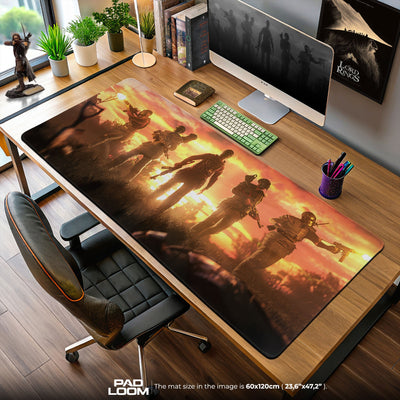 Rust Sunset Squad Mouse Pad, Tactical Survival Team Gaming Desk Mat
