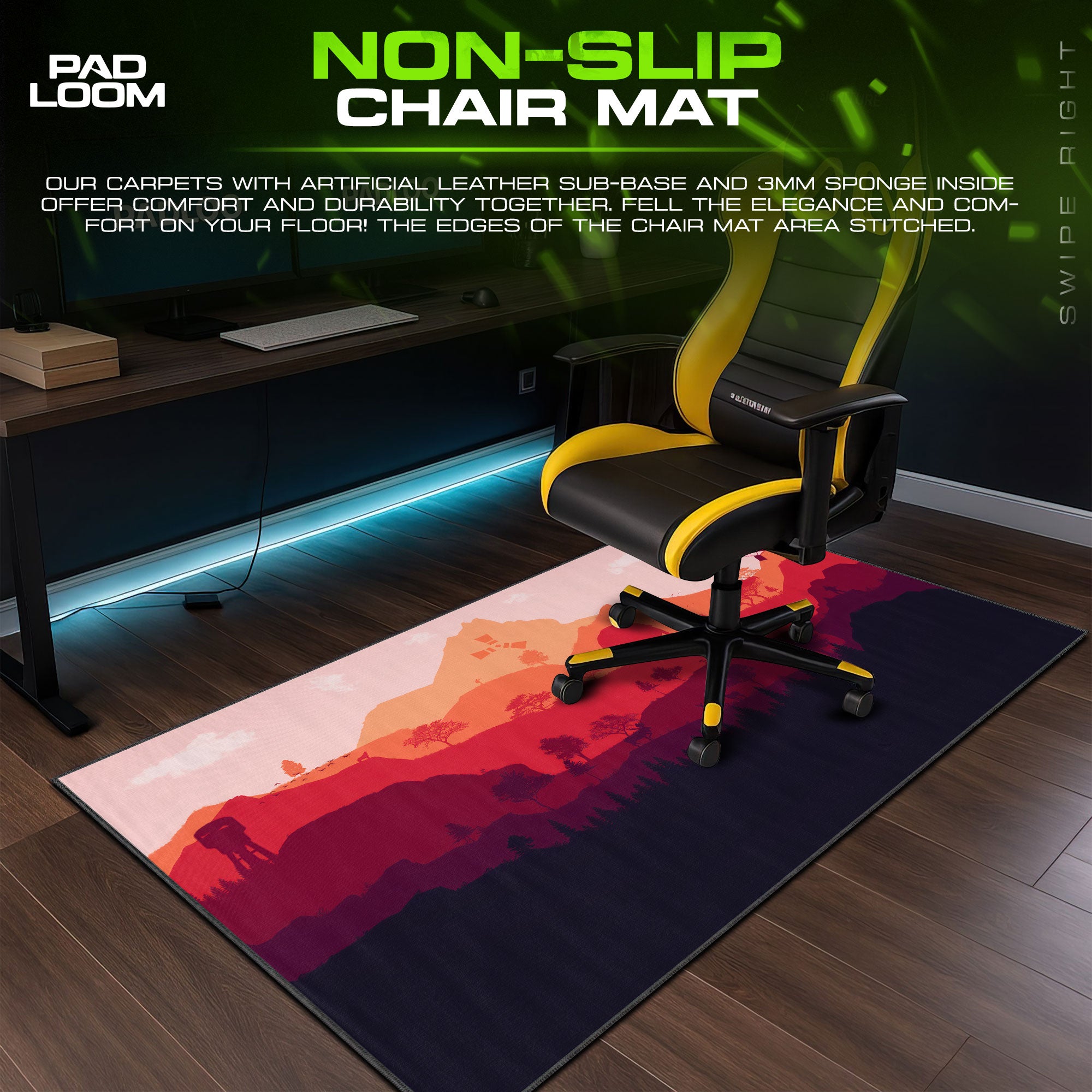 Rust Sunset Terrain Mouse Pad, Survival Wilderness Gaming Desk Mat