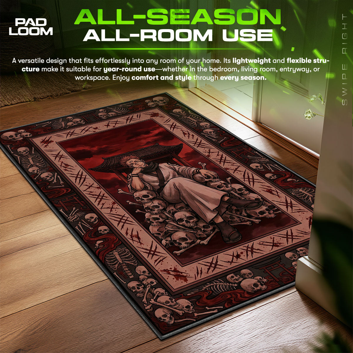 Ryomen Sukuna Malevolent Shrine Jujutsu Kaisen Chair fan rug — premium quality print