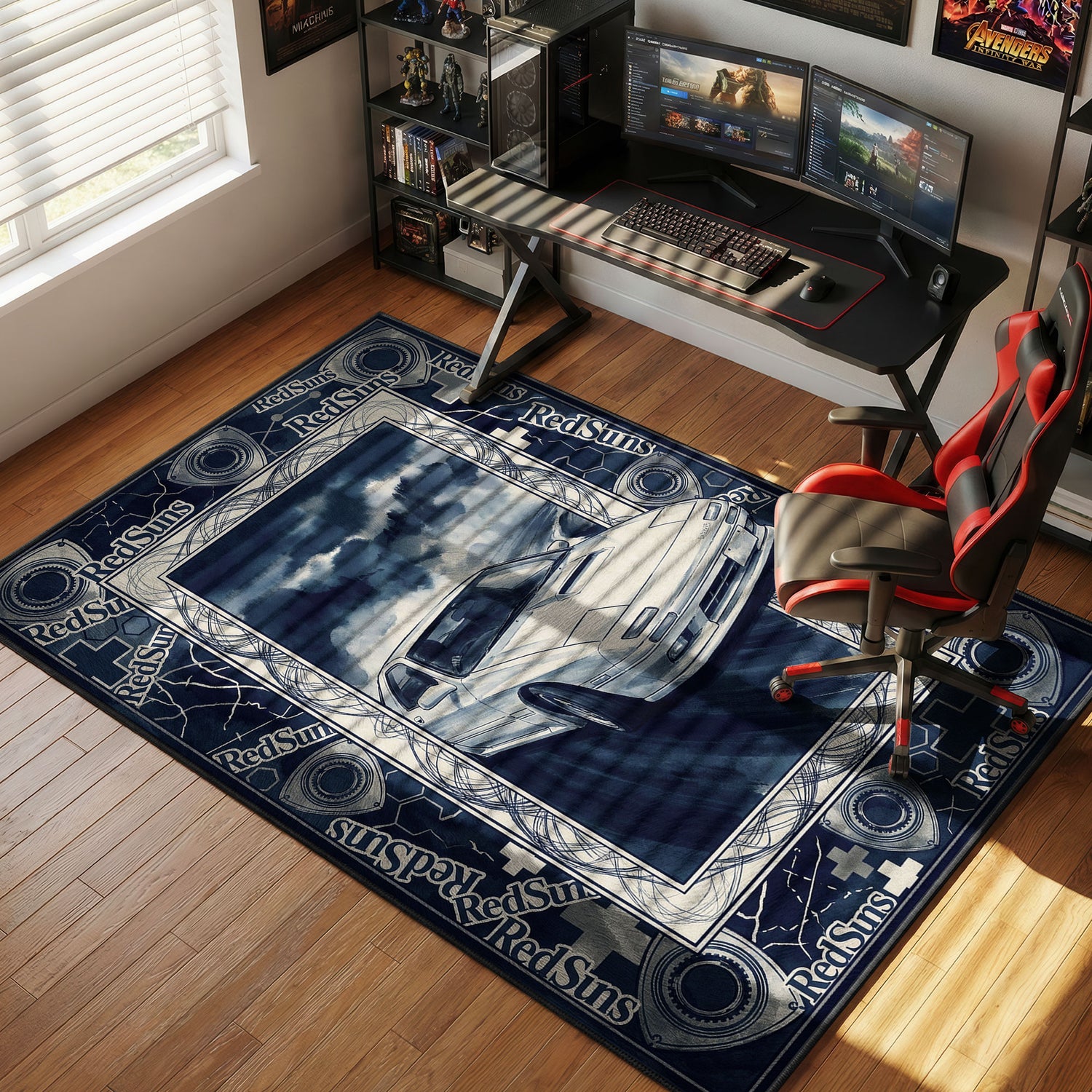 Ryosuke FC3S RedSuns Drift Teppich - Initial D Stuhlunterlage