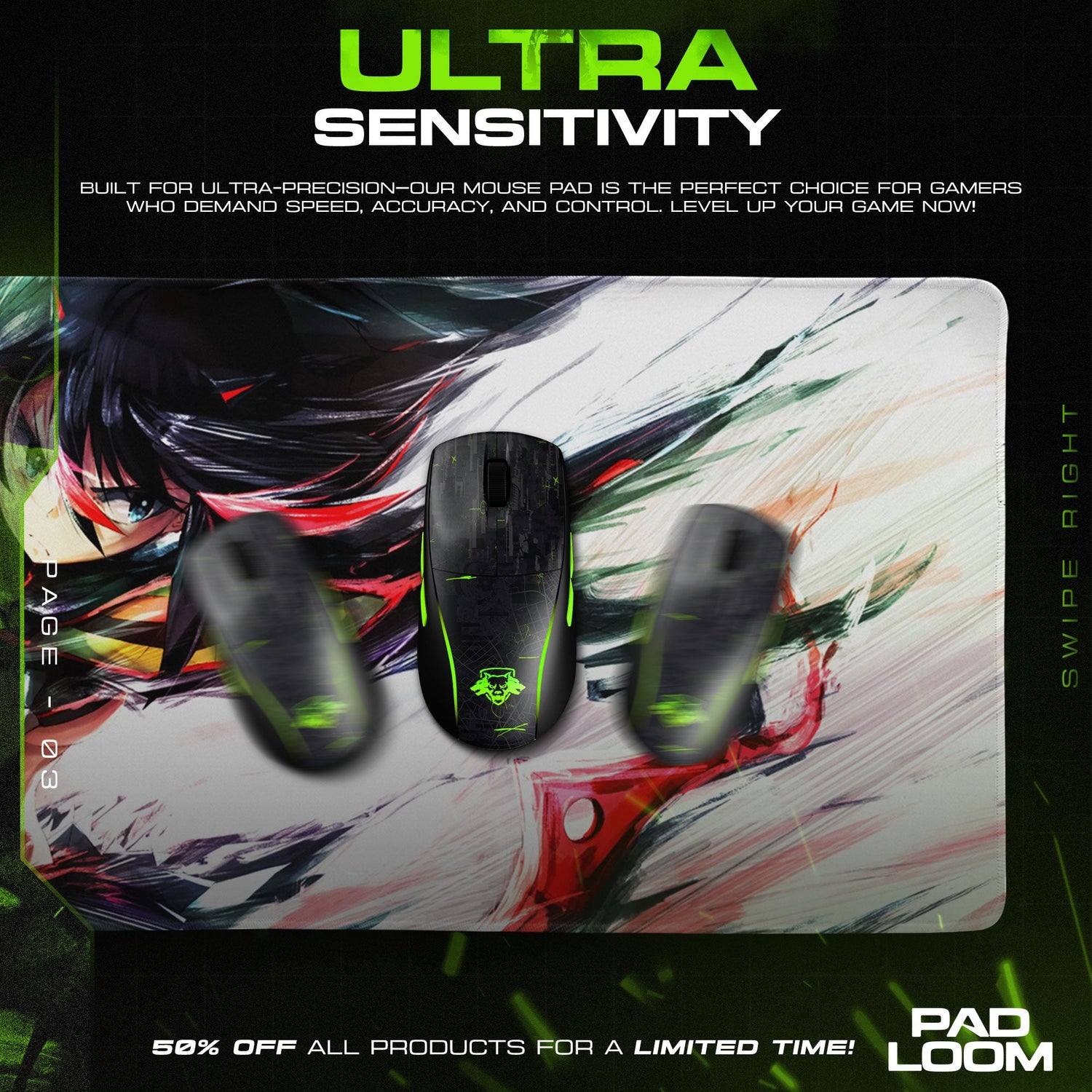 Ryuko Matoi Mouse Pad - Rebel Alliance Anime Desk Mat Padloom