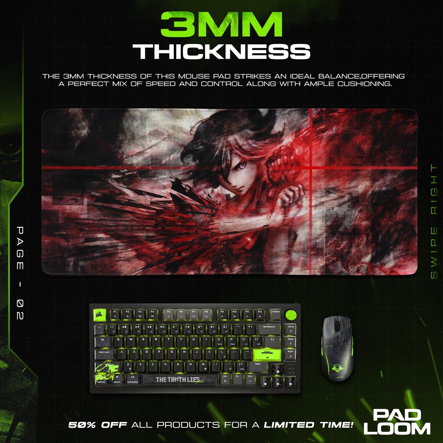 Ryuko Matoi Mouse Pad - Scissor Rage Anime Desk Mat Padloom