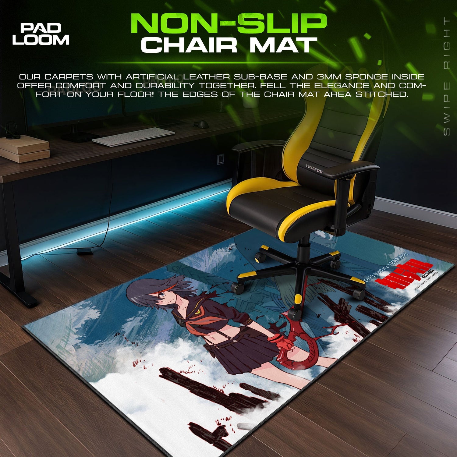 Ryuko Matoi Mouse Pad - Storm Fury Anime Desk Mat Padloom