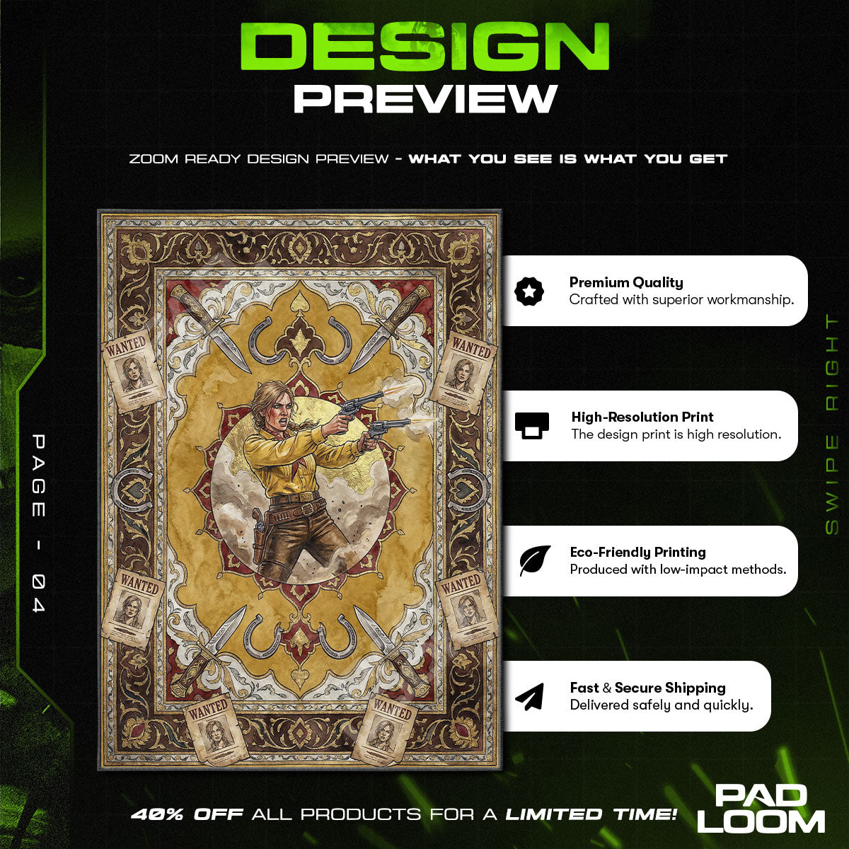 Sadie Adler Kopfgeldjäger Teppich - RDR2 Stuhlmatte