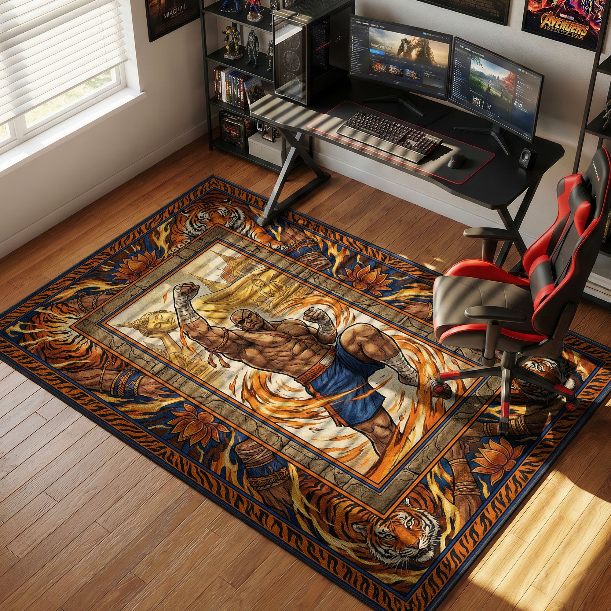 Sagat Tiger Uppercut Street Fighter Chair rug — main product view