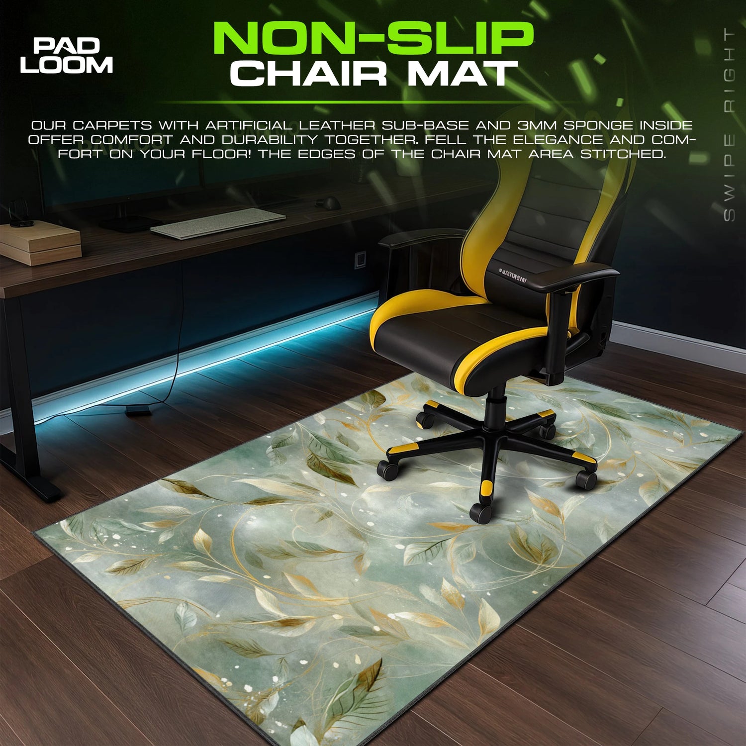 Sage Gold Foliage Mouse Pad - Botanical Desk Mat