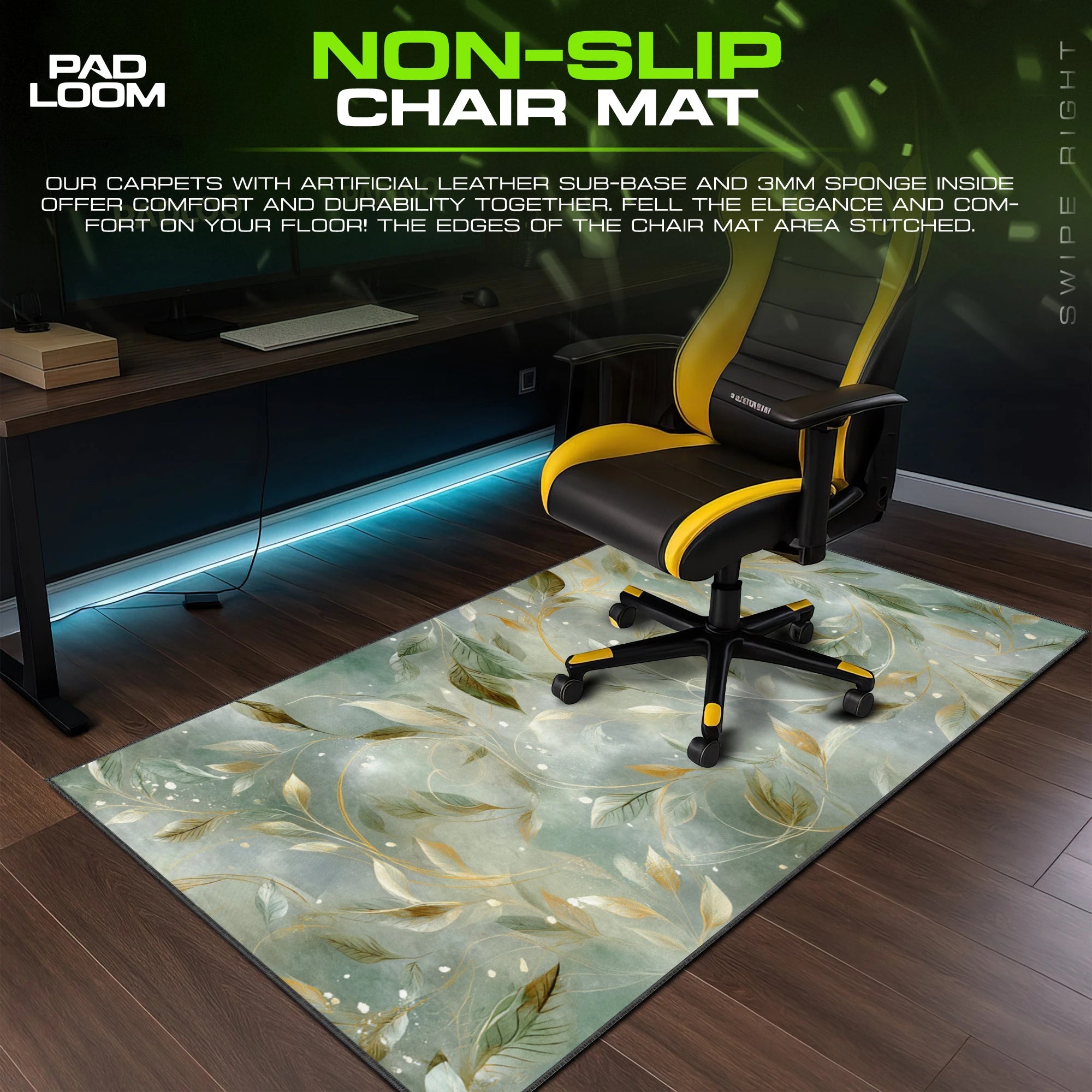 Sage Gold Foliage Mouse Pad - Botanical Desk Mat