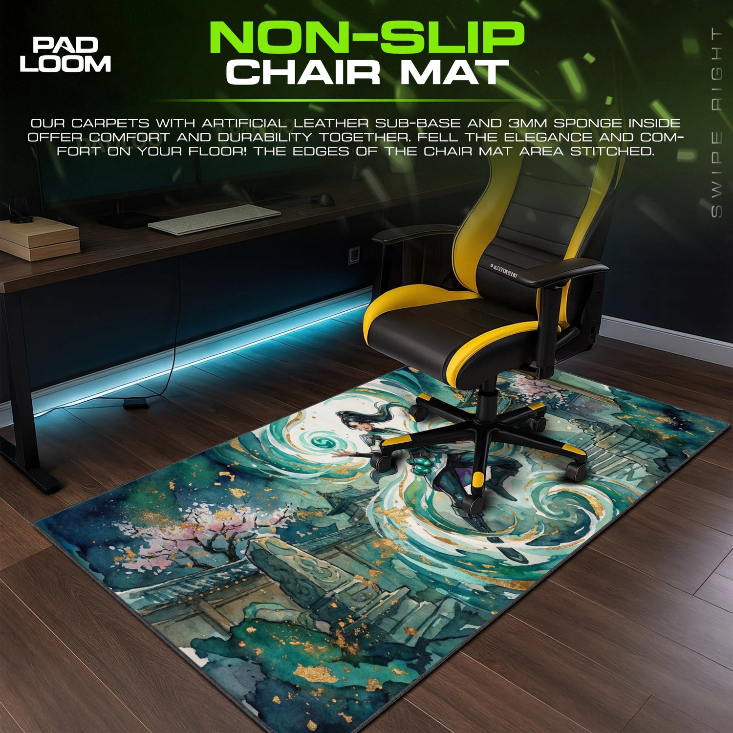 Sage Jade Current Mouse Pad - Valorant Desk Mat