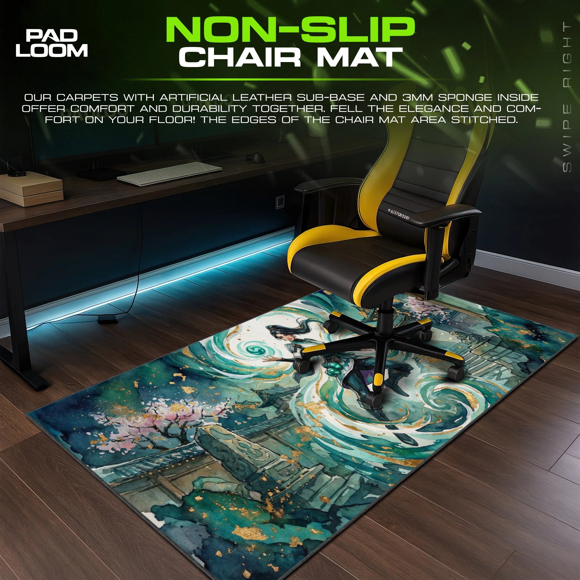 Sage Jade Current Mouse Pad - Valorant Desk Mat