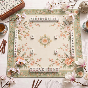 Sage Songbird Mahjong Mat – neoprene mah jongg table mat