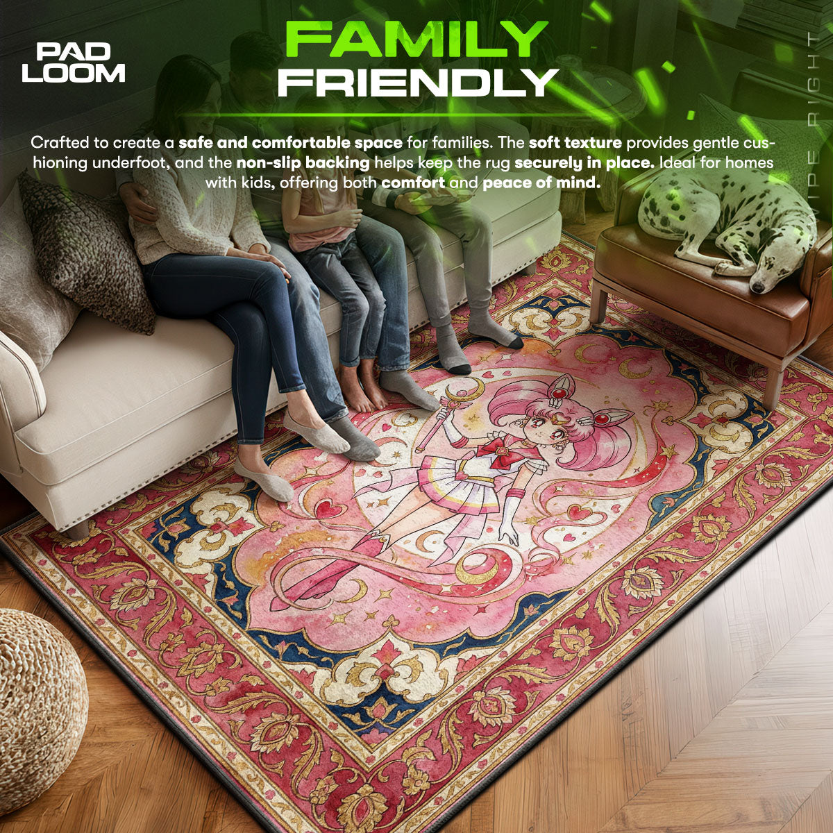 Sailor area rug showing full home decor artwork