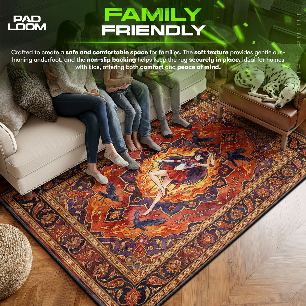 Sailor area rug showing full home decor artwork