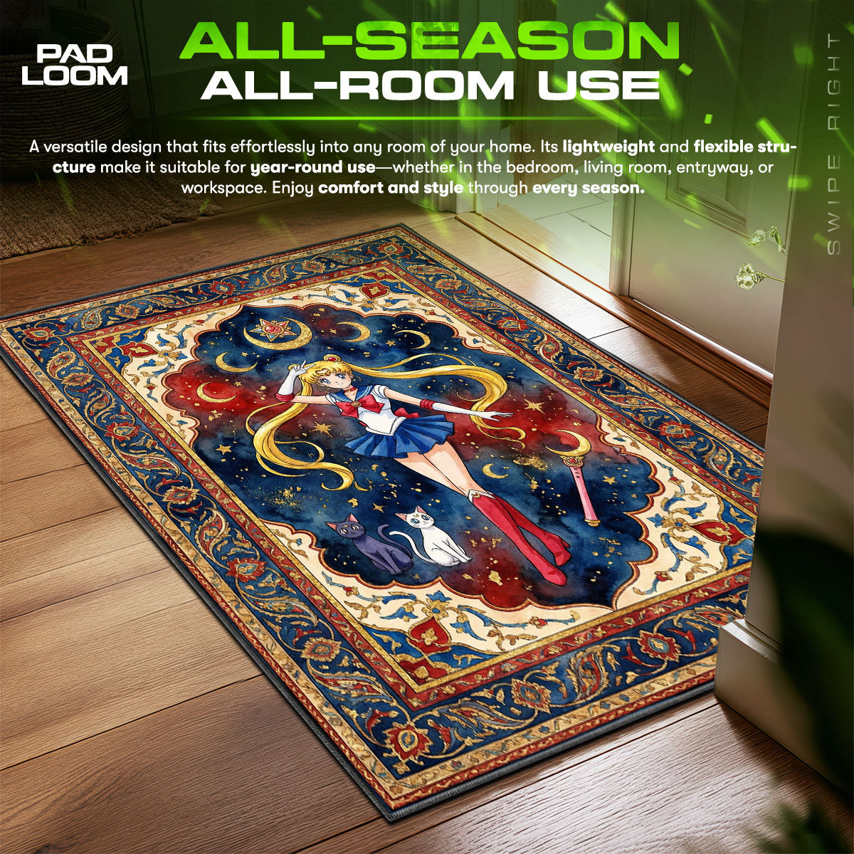 Sailor area rug showing full home decor artwork