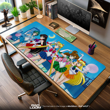 Sailor Moon City Lights Mouse Pad, Anime Gaming Desk Mat
